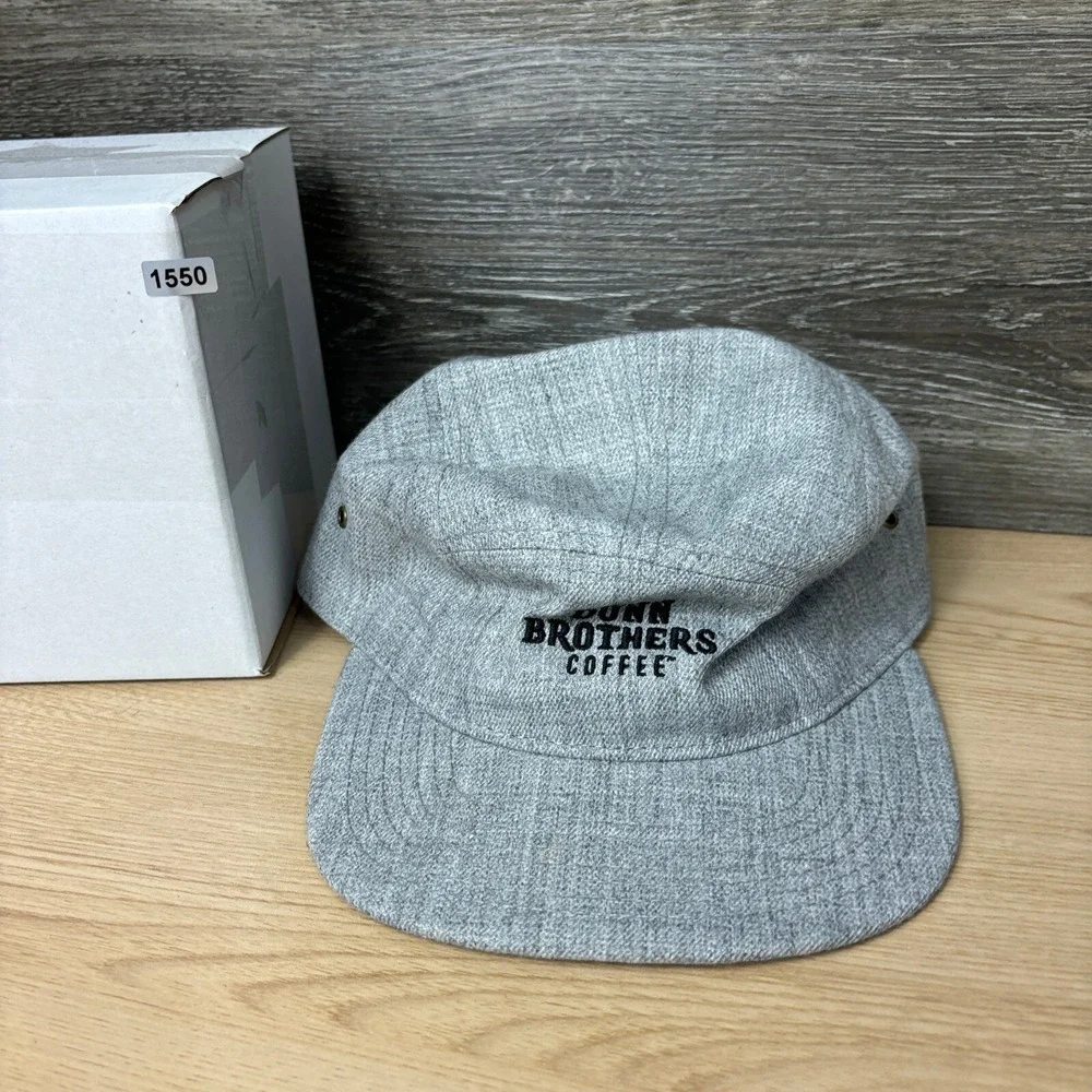 Dunn Brothers Hat Cap‎ Strap Back Gray Panel Coffee Bros Adjustable